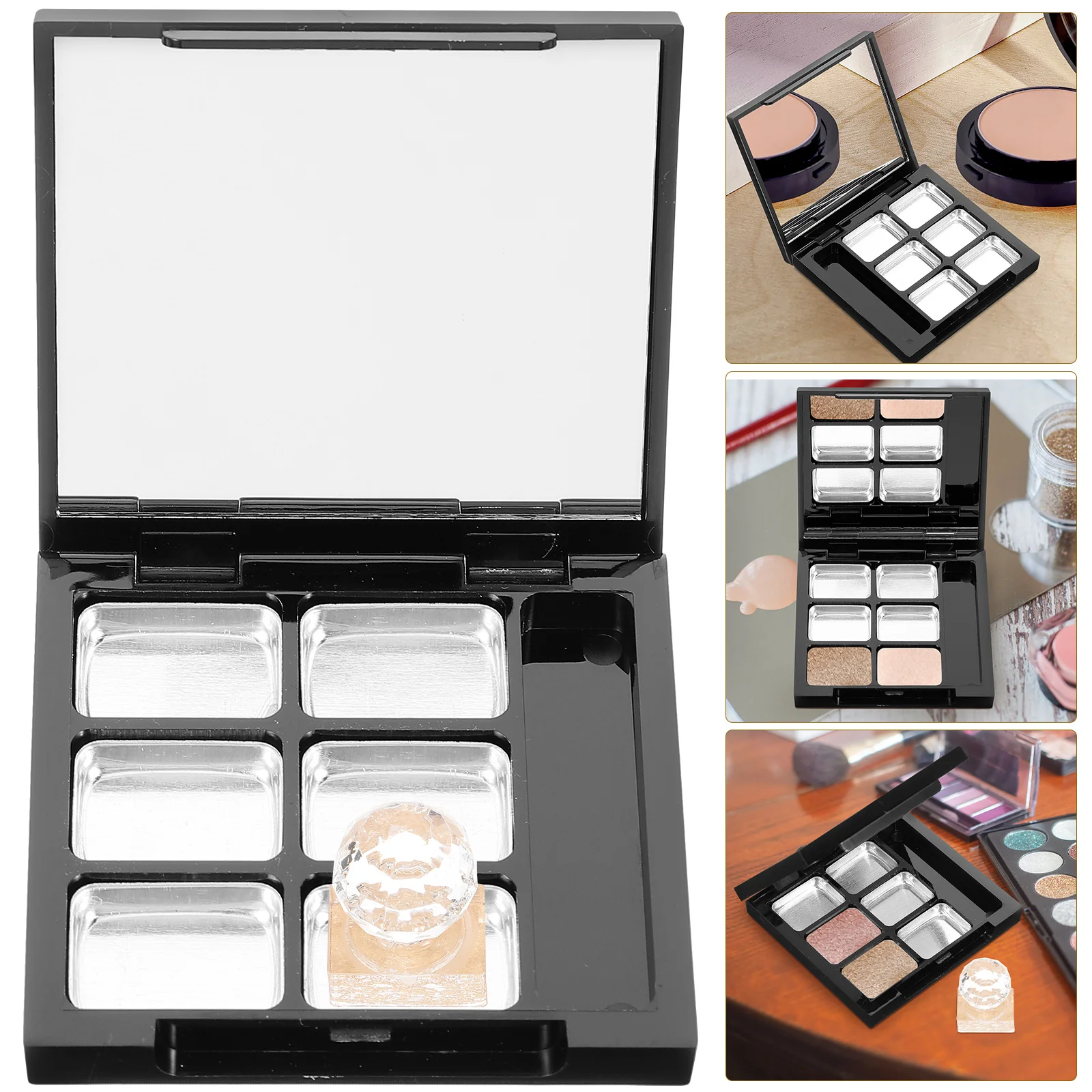 1 Set Empty Eyeshadow Case with Mirror Refillable Concealer Blusher Dispenser empty eyeshadow box empty highlighter case