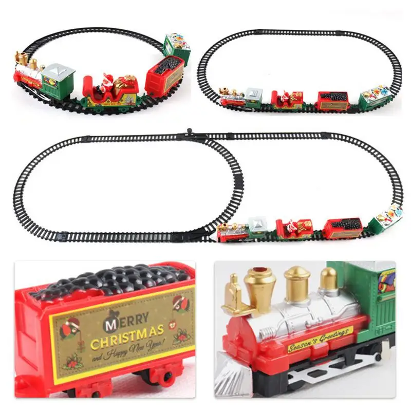 Juego de tren de juguete, kits de ferrocarril con motor con batería, juguetes educativos de montaje DIY, juguetes de construcción de automóviles de ferrocarril divertidos, regalos para niños