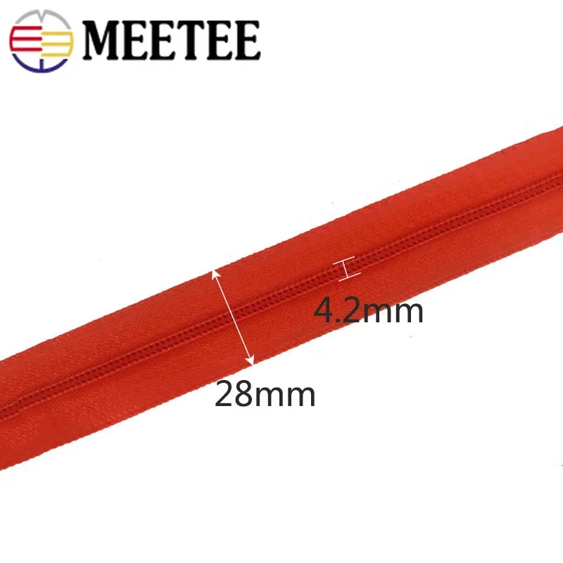 10M Meetee 3# Nylon Zipper Coil with Zips Head Color Open-End Zippers for Bags Clothes Repair Kit DIY Garment Sewing Accessories