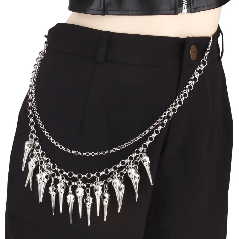 Layered Punk Chain On The Jeans Pants Women Spike Keychains for Men Egirl eBoy Dark Style Aesthetic Accessories