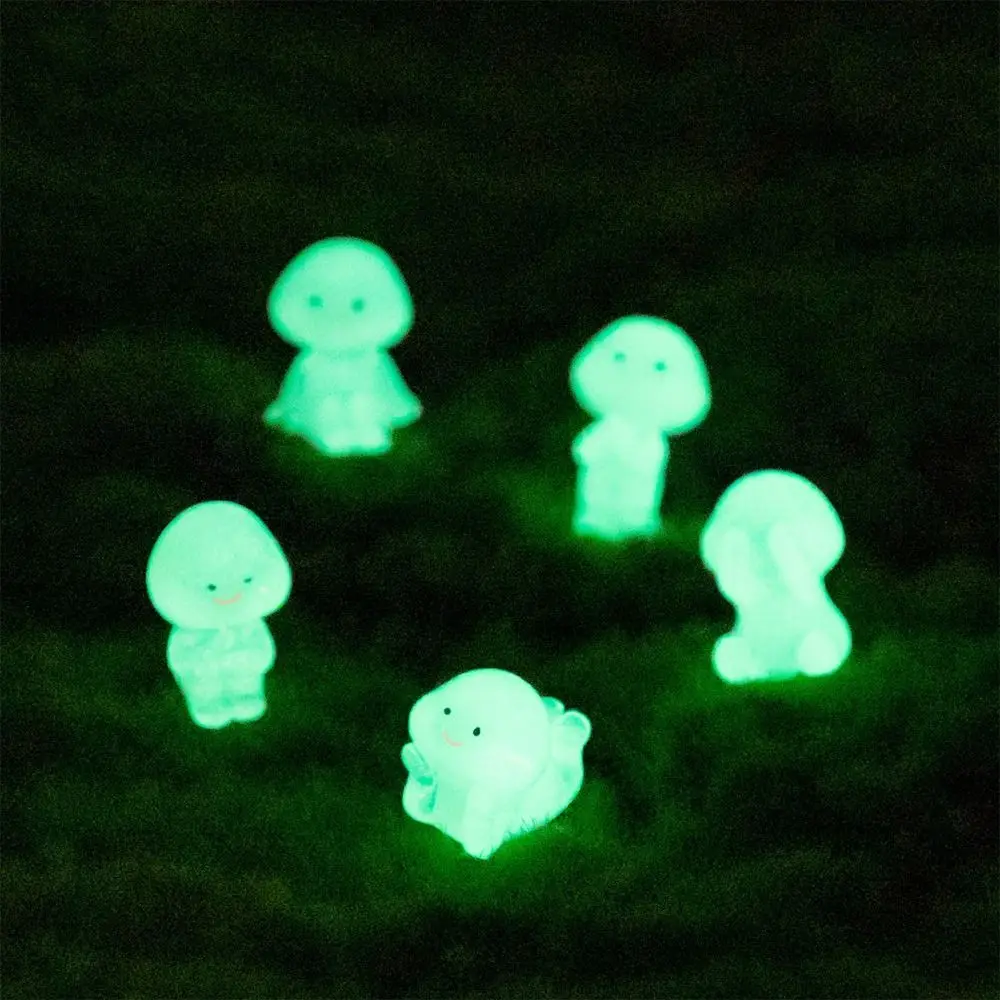 Cartoon Luminous Small People Figurines Glow in Dark Cute People Figurines Miniatures DIY Resin Crafts Little Man Statue