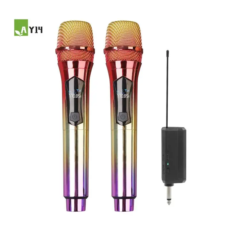 

AY14 -Wireless Microphone, Handheld Dynamic Microphone Wireless Mic System Set With Rechargeable Receiver