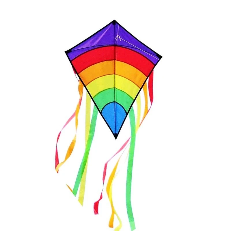090B Nylon kids Kite with Long Tile Rainbow Pattern for Creative New Year Children's