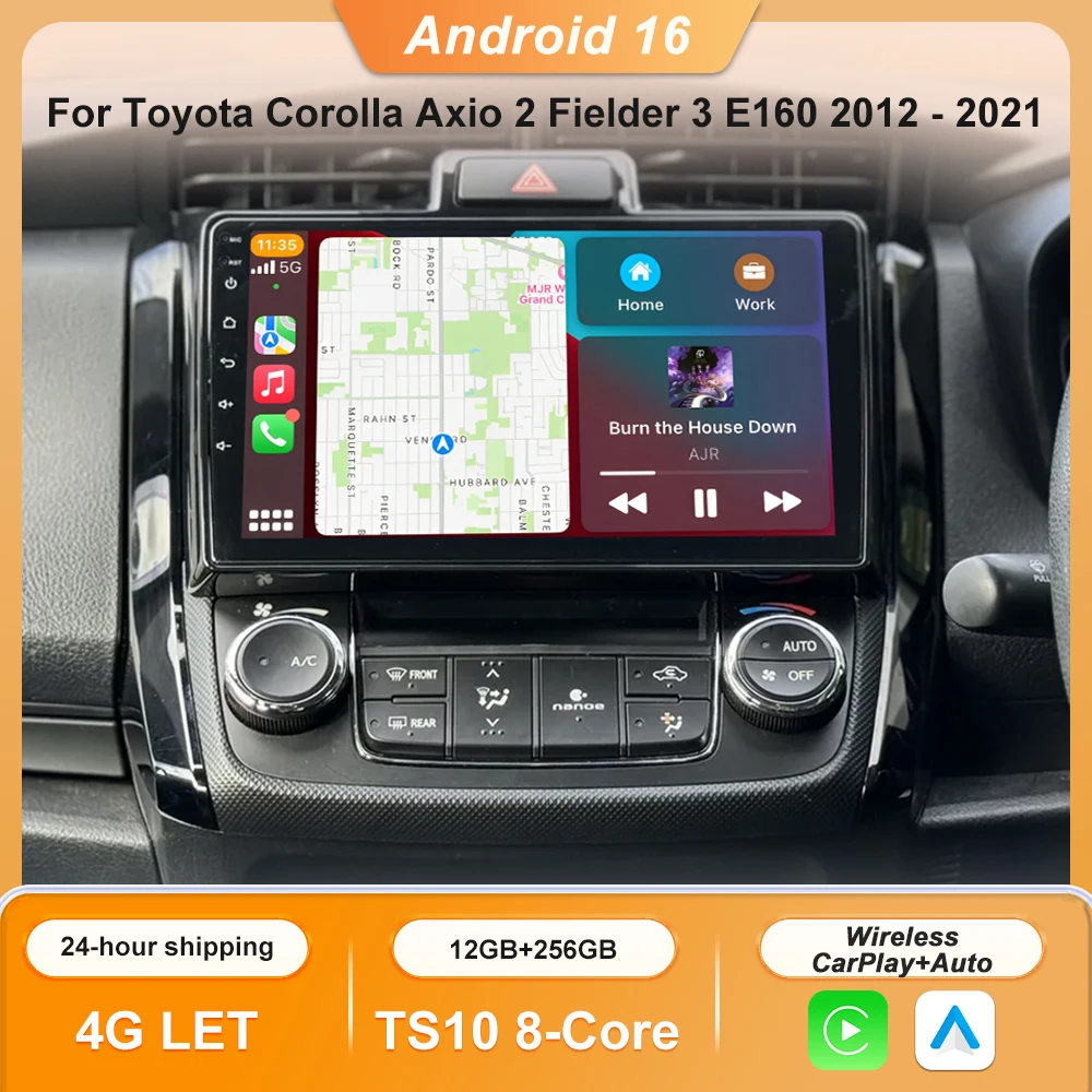 Android 16 Carplay For Toyota Corolla Axio 2 Fielder 3 E160 2012 - 2018 2019 2020 2021 Car Radio Multimedia Player Video No 2din