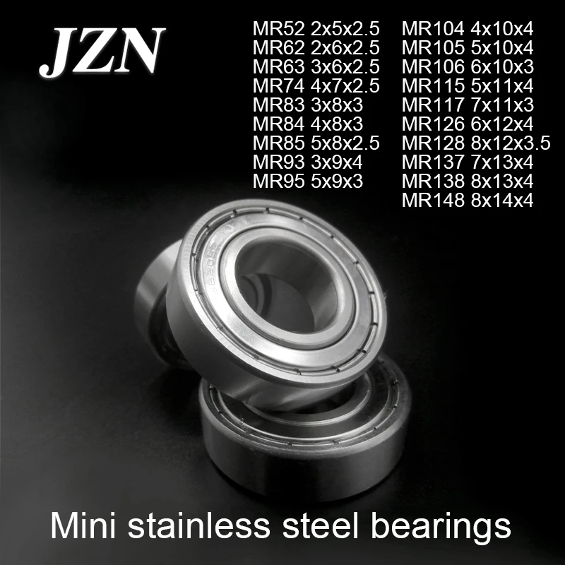 2/10PCS Stainless Steel Bearing SMR93 3*9*4, SMR95 5*9*3, SMR104 4*10*4, SMR105 5*10*4, SMR106 6*10*3, SMR115 5*11*4mm