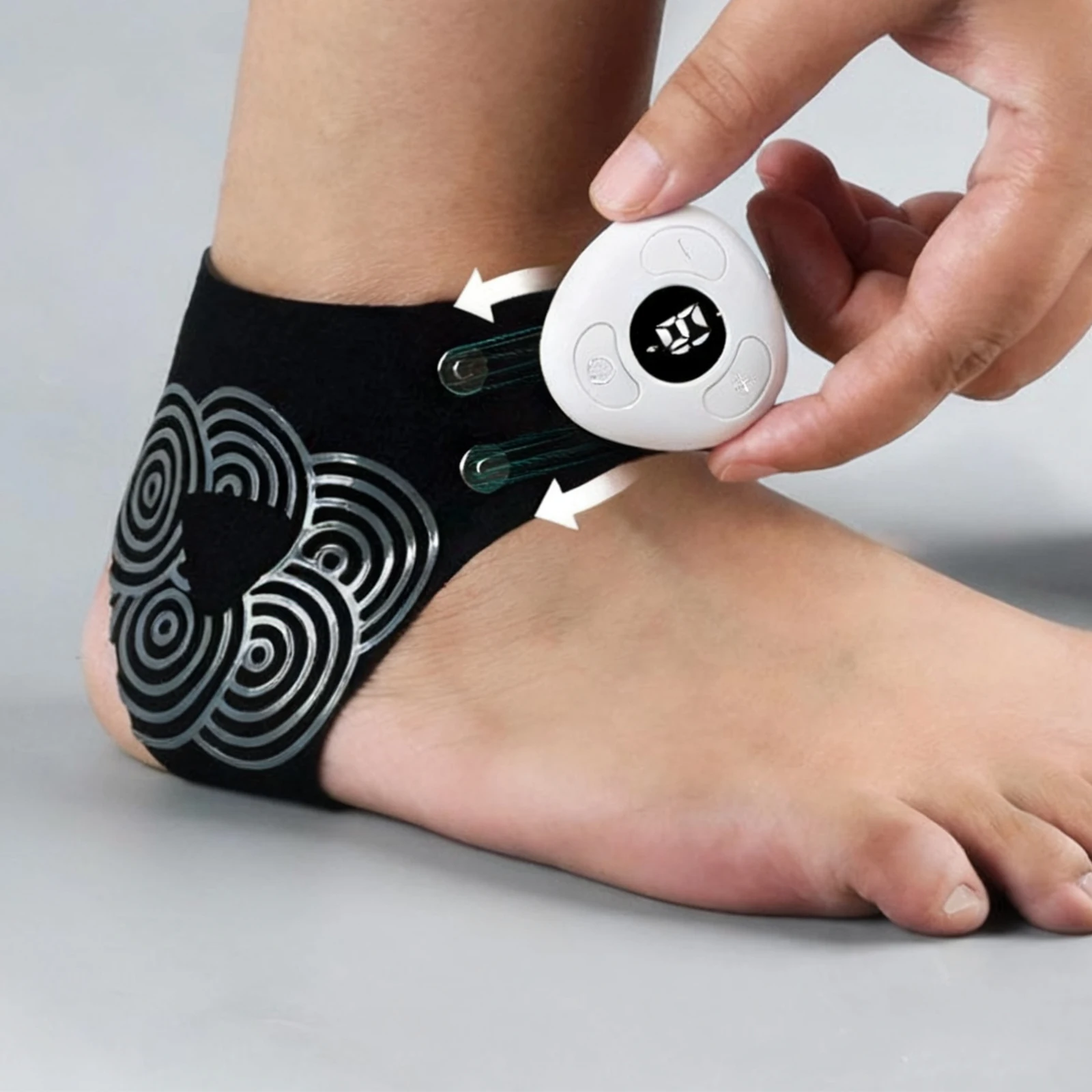 مدلك قدم كهربائي خفيف الوزن رياضي للكاحل يدعم معدات حماية المفاصل المسامية للتدريب في الهواء الطلق والجري #2