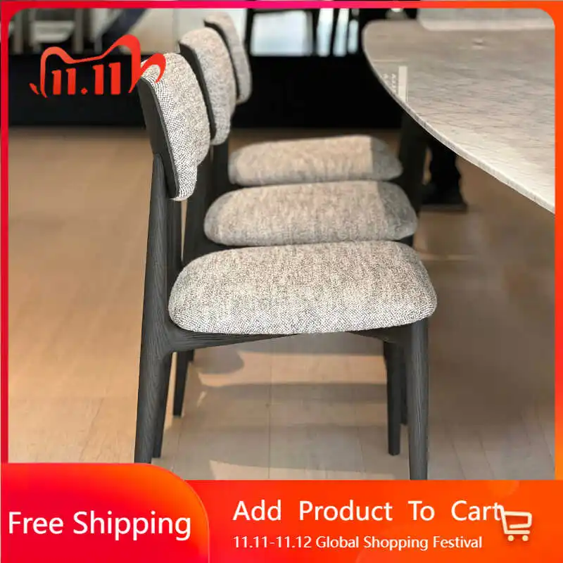 

Vintage Nordic Dining Chairs Minimalist Soild Wood Comfortable Clear Dining Chairs Hight End Lounge Muebles Postmodern Furniture