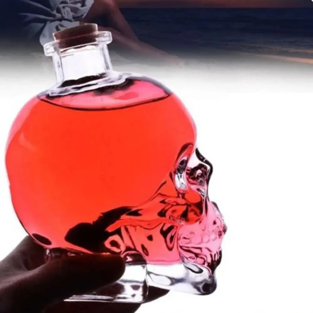 180-750 مللي الإبداع الزجاج الجمجمة رئيس كوب الفودكا النار ويسكي النبيذ شرب زجاجة الدورق درينكوير أدوات البار هدايا الهالوين #3