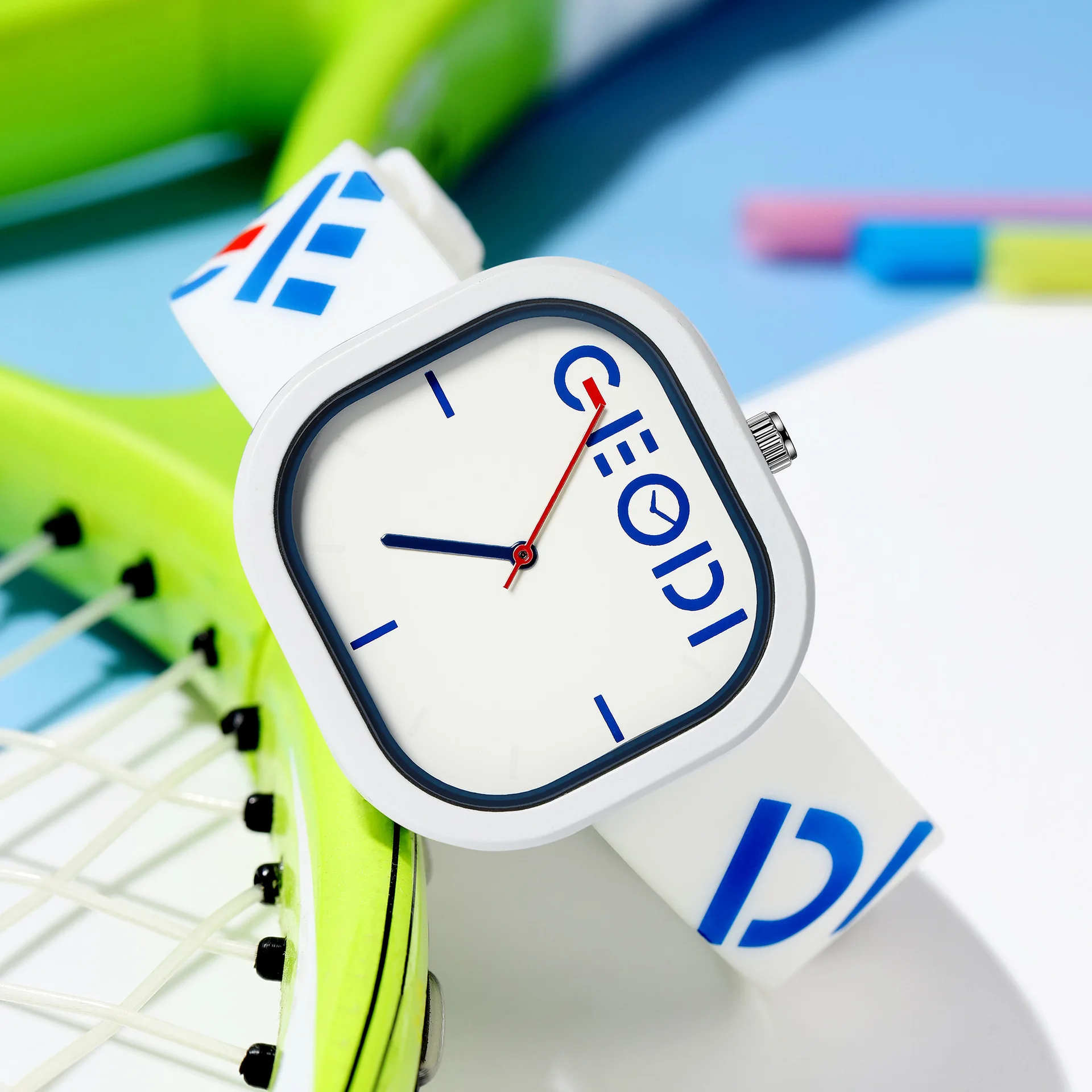 GEDI Sports Style Young Fashion Watches Silica Irregular Square Quartz Wristwatches Reloj Unisex Simple Watch Preppy Style Ivy