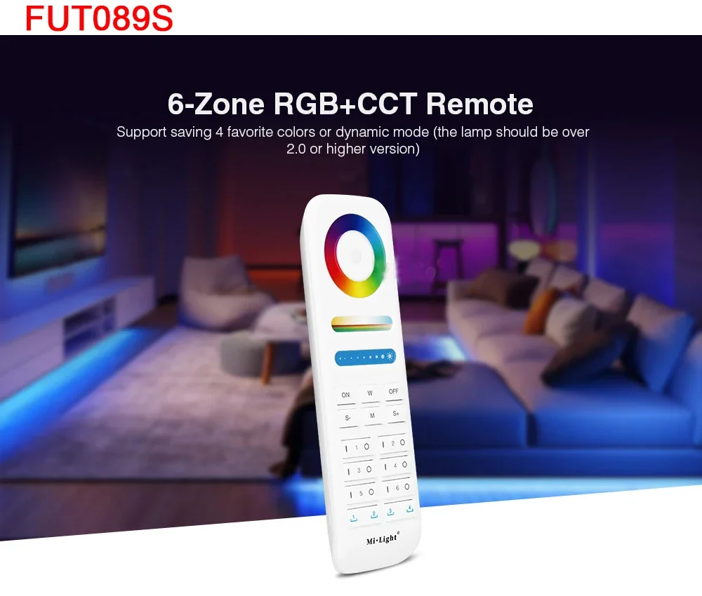 MiBoxer 2.4G Draadloos RGBCCT LED-paneel Afstandsbediening FUT100 FUT092 FUT092B B3 T3 B4 T4 B0 B8 S2W+ C5 Y3 FUT088 FUT089 FUT089B FUT089S