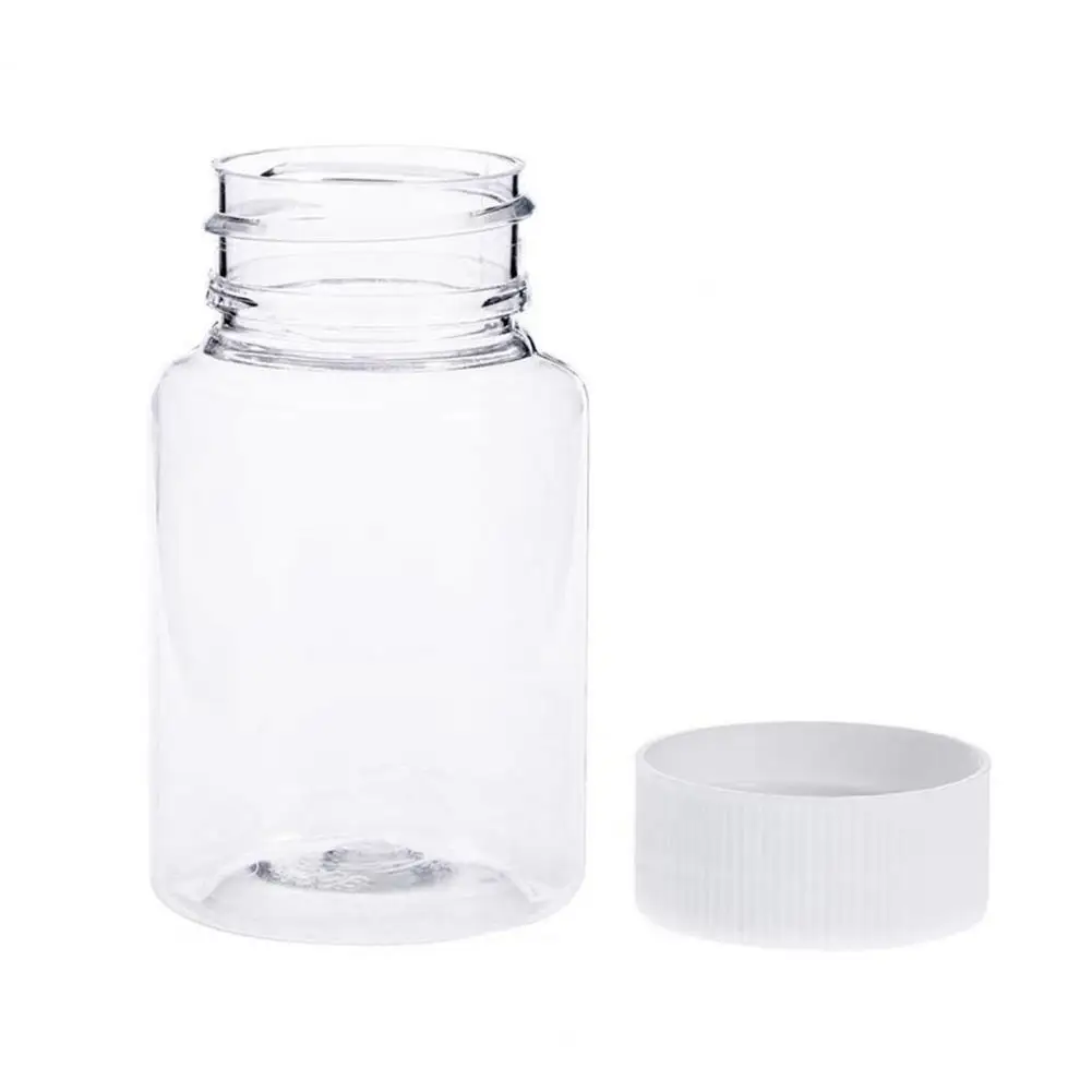 10Pcs 50ml Refillable Chemical Bottle Clear Waterproof Plastic Pill Bottles Cap for Chemical Liquid Cream Pill