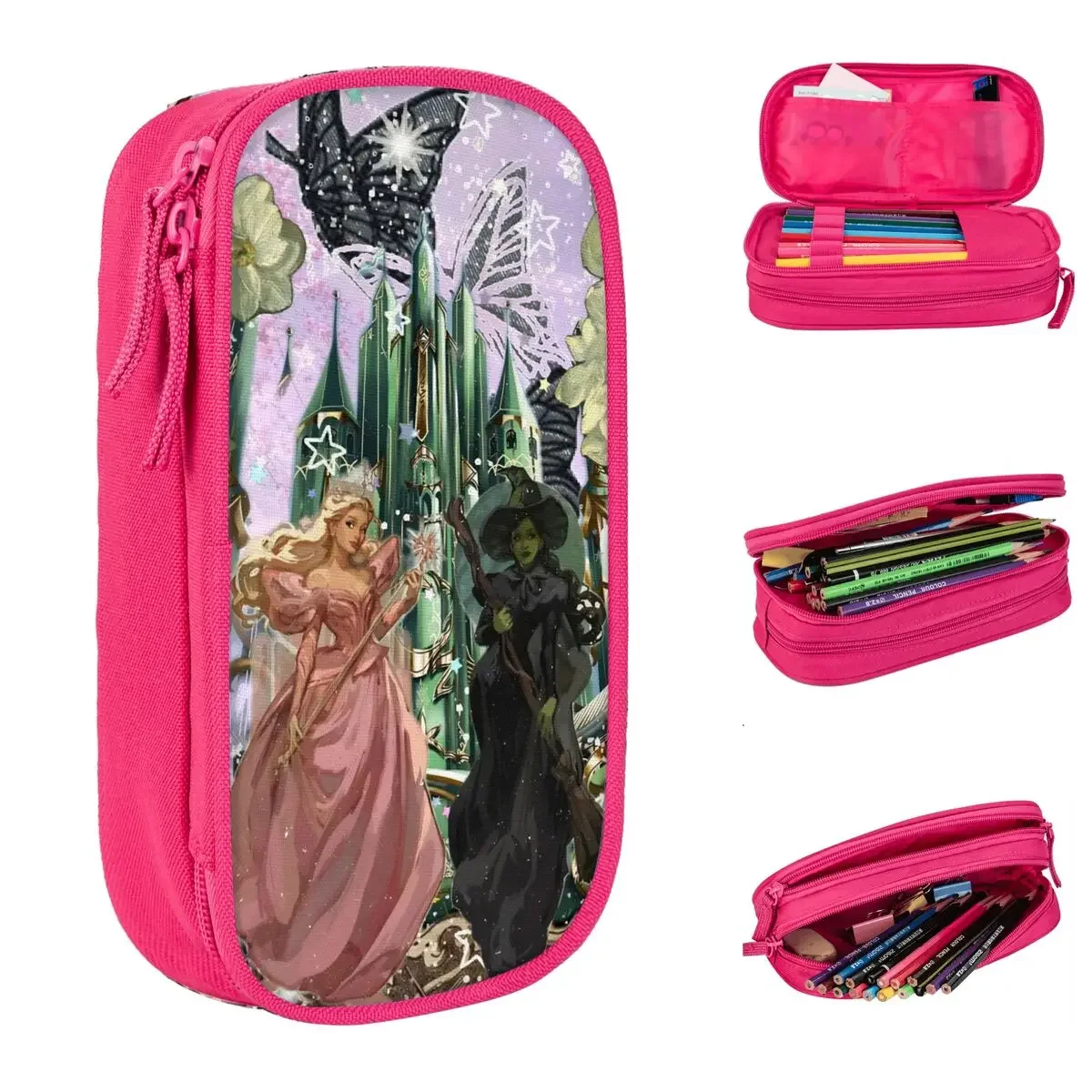 Wicked For Good Pencil Cases Lovely Wizard Movie Pen Box Bags Kids Big Capacity Office Gift Pencilcases