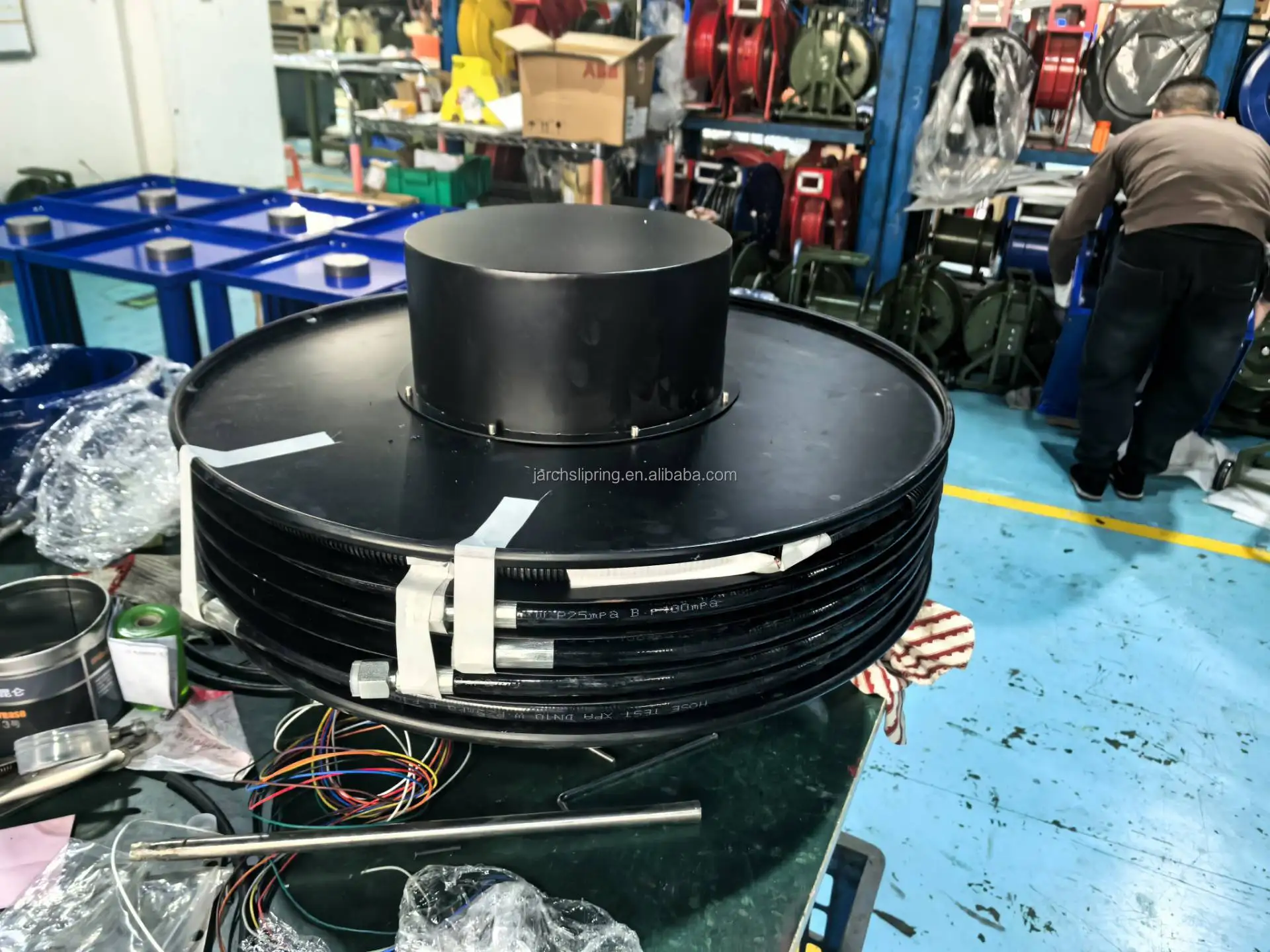 Hydraulic Reel Two Twin Portable Hydraulic Hose Reel for Spider Lift Spares Crane