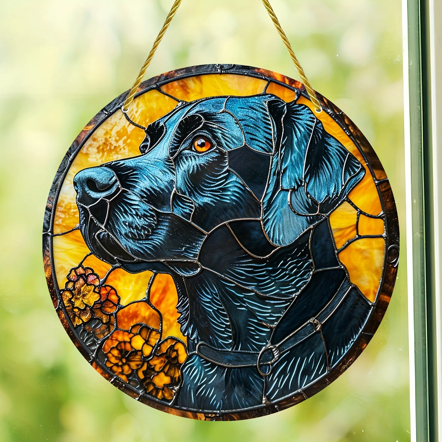 

Labrador Faithful Companion Dog Tinted Window Hanging,Sun Catcher,Yard,House,Door welcome,outdoor general color decorative art