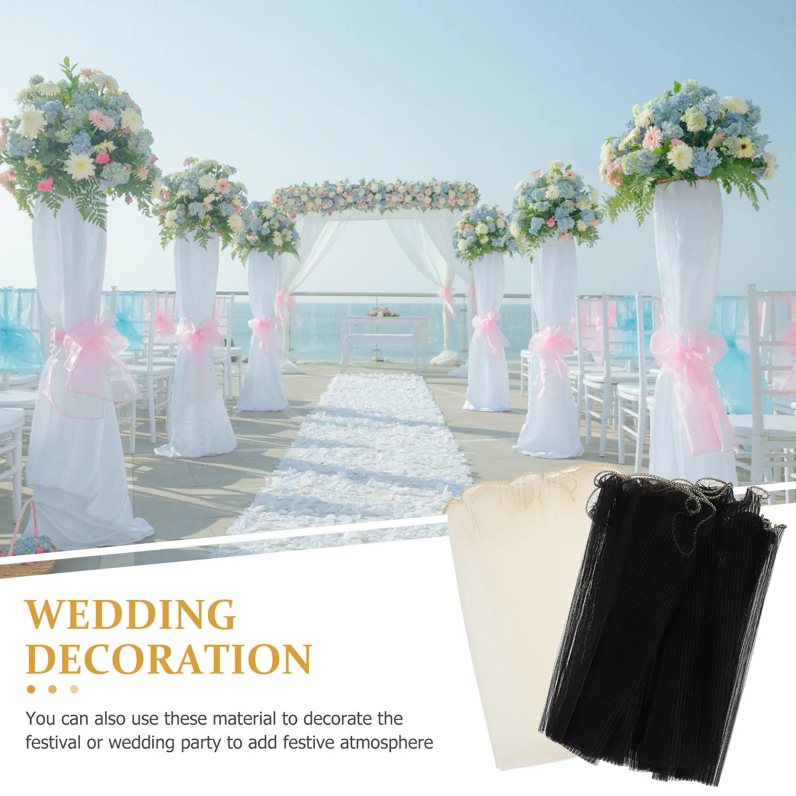 2 لفة متموجة شبكة زهرة التفاف الغزل باقة التعبئة والتغليف صنعة بديعة لمسة مريحة هدية الزفاف ديكور #1