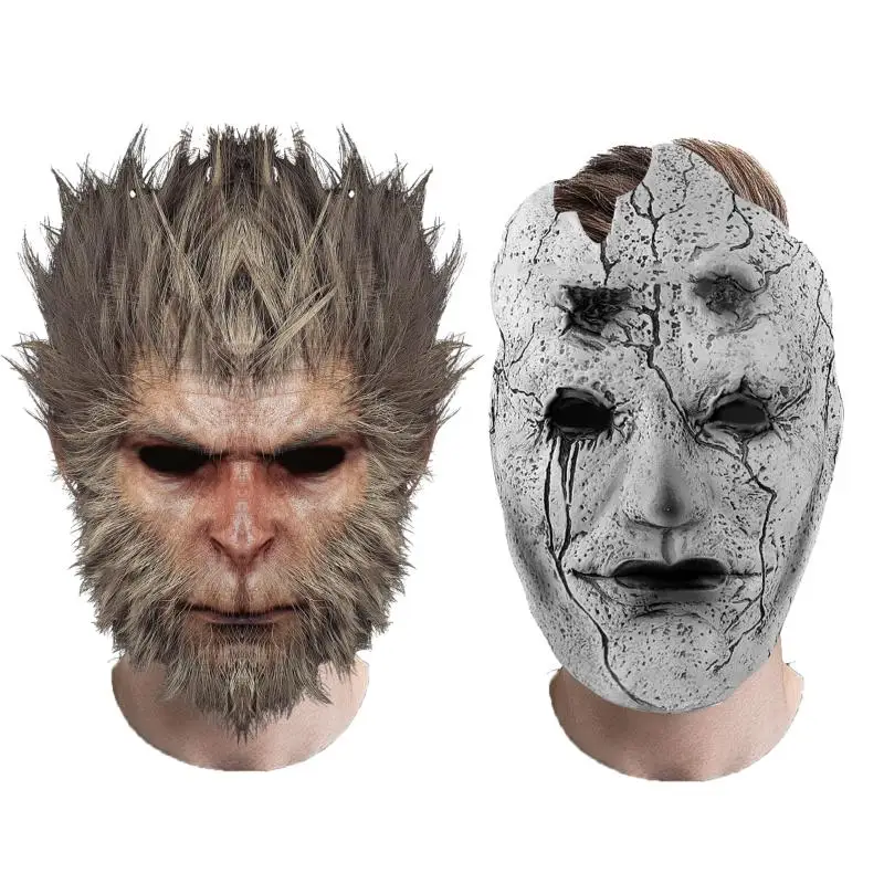 

Черная миф WuKong маска для косплея игра Обезьяна Хэллоуин ужас Ми Taoist латексные полумаски карнавальные аксессуары