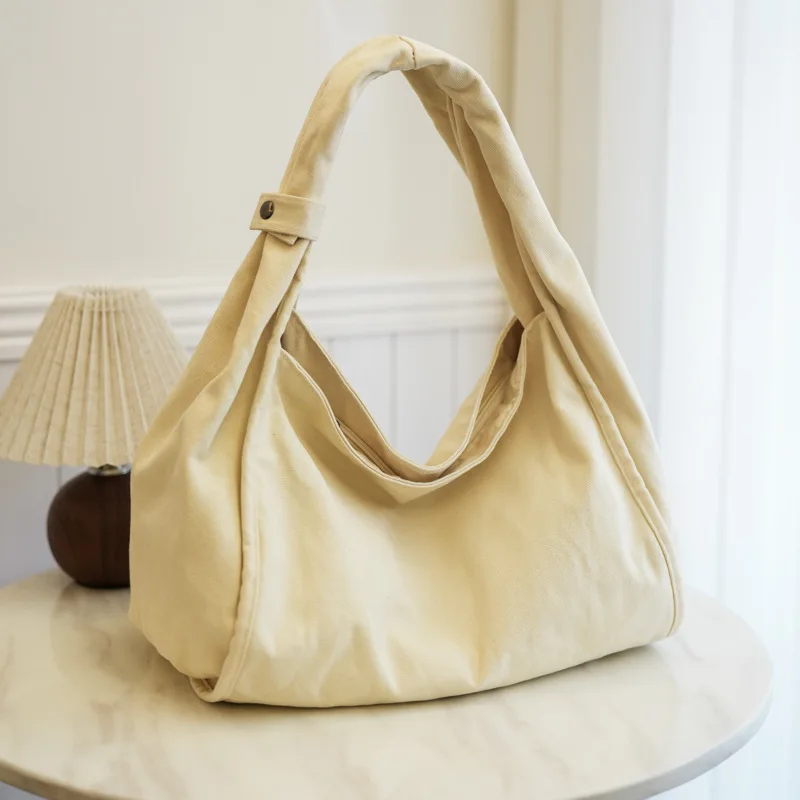 Big Size Canvas Casual All-match Simple Handbag Female Male Teenager Student Over Large High Street Fabric Zipper Y2K School Bag