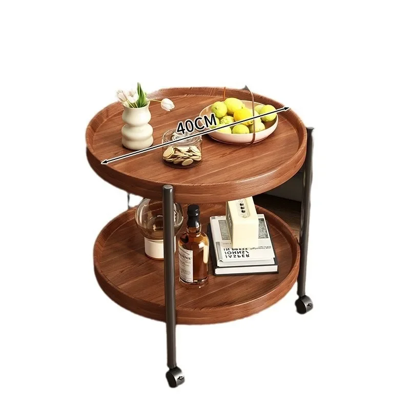

Living room household modern simple coffee table trolley bedroom bedside table with wheel rack