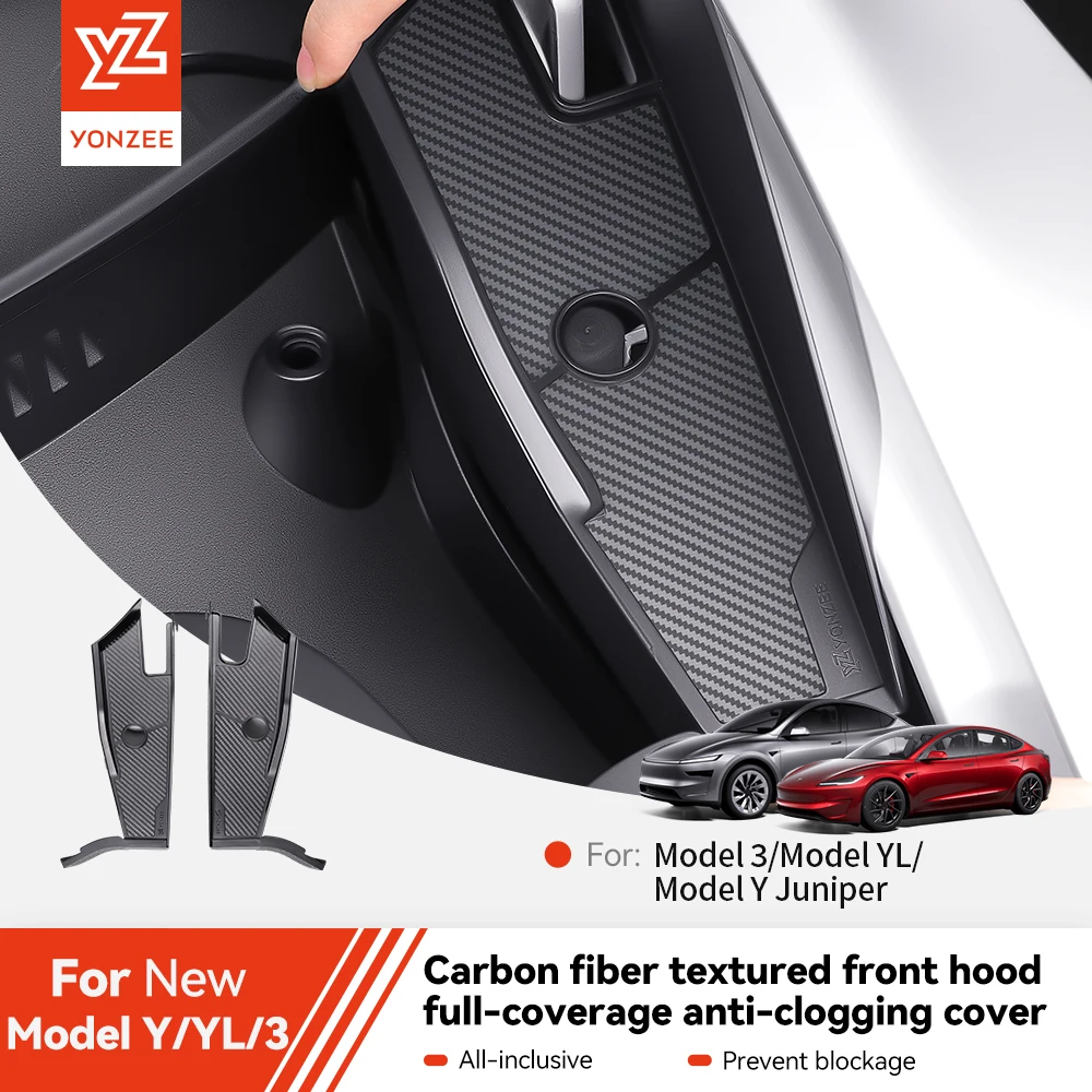 

YZ for Tesla Model 3 Highland Model Y Juniper Front Cabin Anti-Clog Cover Water Channel and Leaf Blocking Mod Accessory