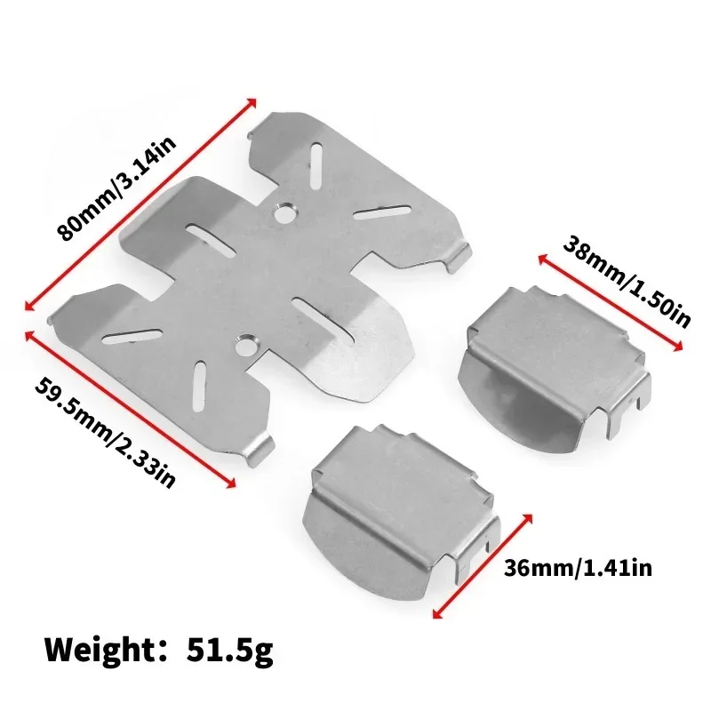 1 SET Stainless Steel Skid Plate Chassis Armor & Axle Protector for Axial SCX10 PRO 1/10 RC Crawler Car Upgrade Parts