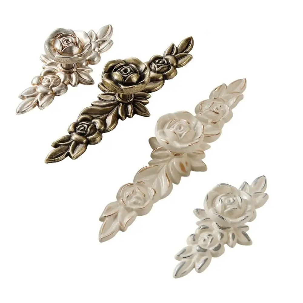 Antique Style European Rose Style Cabinet Handles Zinc Alloy Bronze Finish Door Pulls Wardrobe Pulls Furniture Door