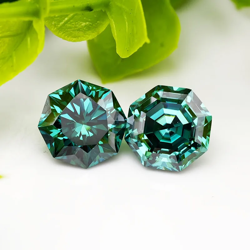 

Изумрудно-зеленый восьмиугольный/8 сердечек, муассанит, камень, лабораторный бриллиант, драгоценный камень, пройденный тест на бриллиант с GRA для изготовления ювелирных изделий