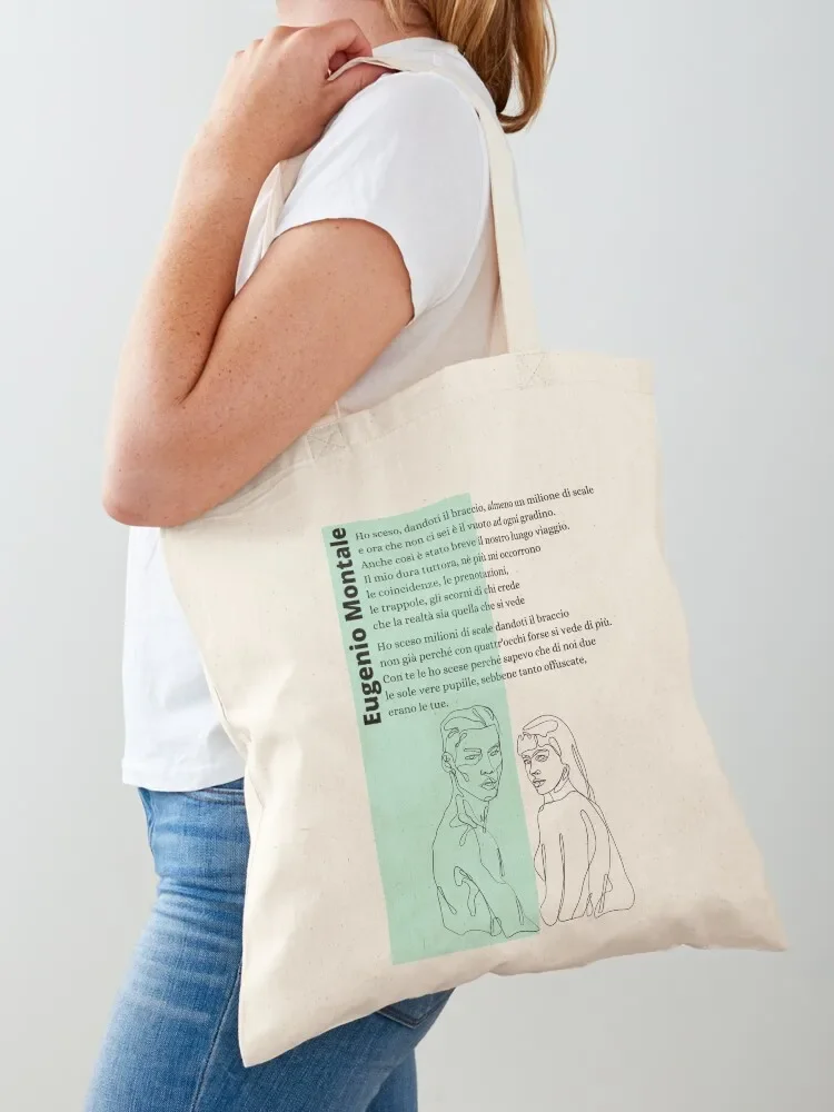 Eugenio Montale, Ho sceso, dandoti il braccio, almeno un milione di scale Tote Bag shopping bag Lady bags Tote Bag