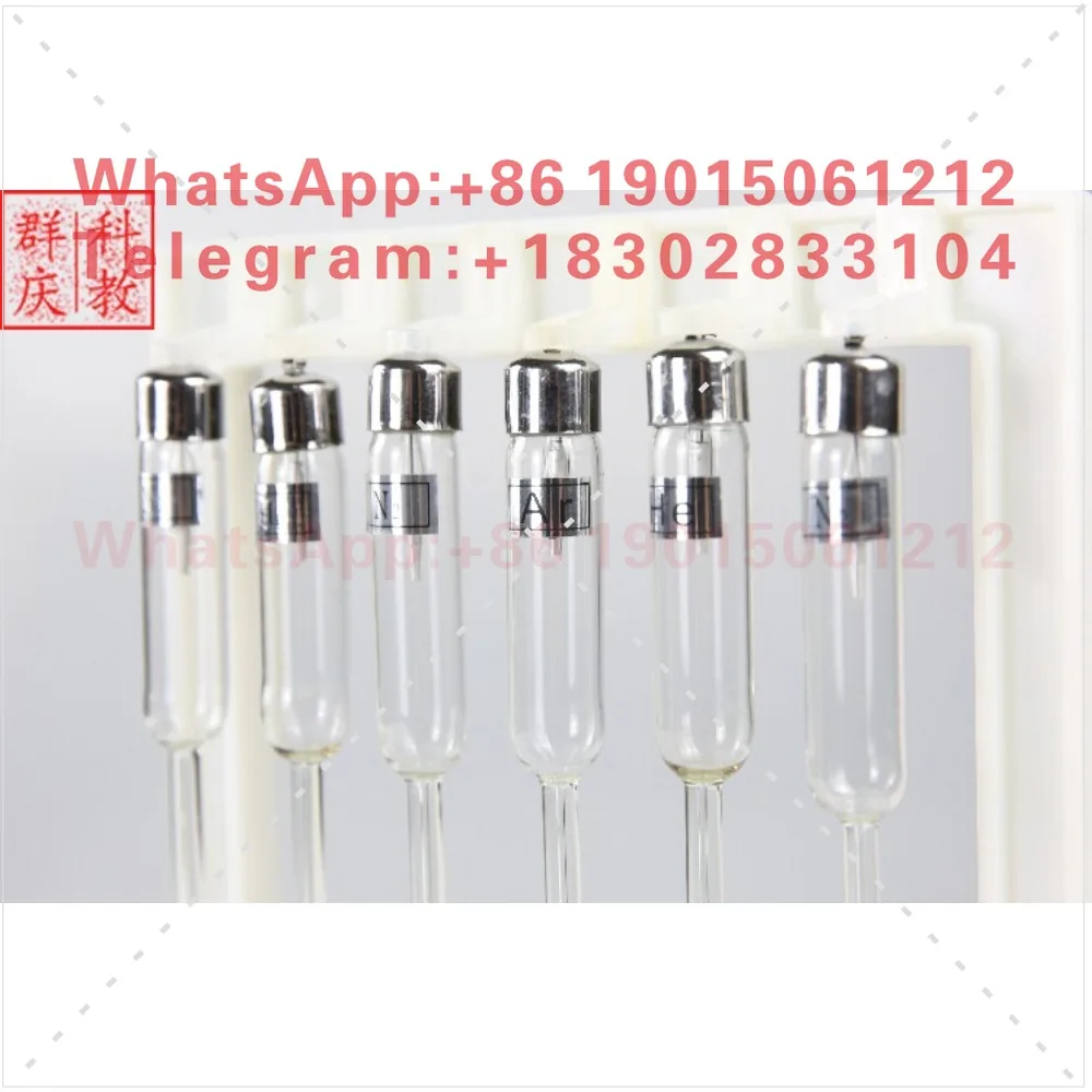 25107 Six spectral tubes, hydrogen, helium and  emission spectroscopy, atomic physics teaching instrument
