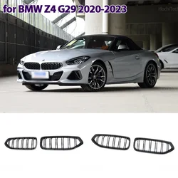 Car Front Bumper Kidney Grille For BMW Z4 G29 Roadster M40i sDrive 25i 2020-2024 New LookReplacement Double Slat Black Grilles