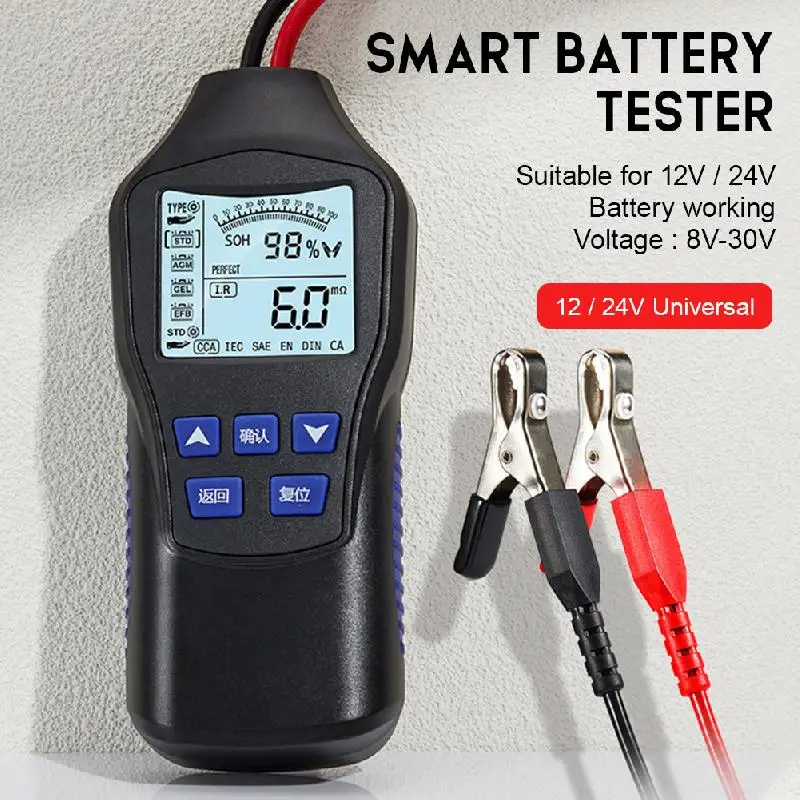 Car Battery Tester Teste De Bateria Automotiva 12v 24v Comprobador De Baterias Monitor Diagnostic for Vehicles Tools Accessories