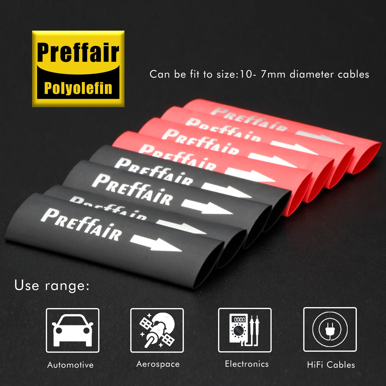 12 قطعة Preffair أنبوب الانكماش الحراري معزول أنبوب التغطيه لربط كابل الصوت اوديوفيلي لتقوم بها بنفسك يتقلص أنبوب دعوى ل 5-16 مللي متر