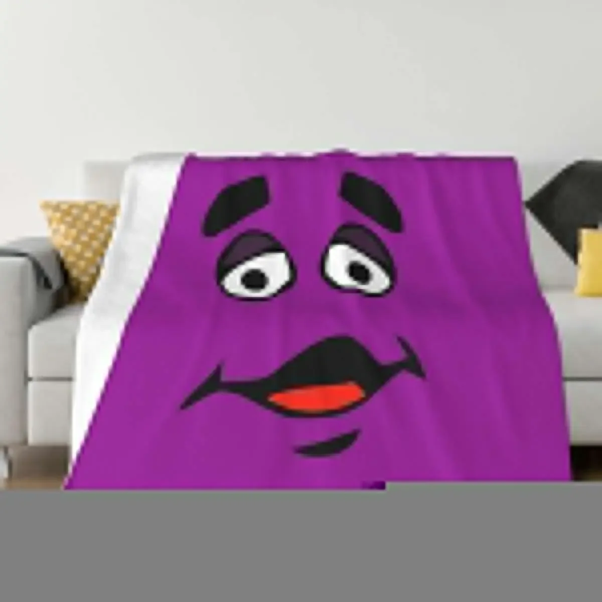 

Grimace Cartoon Design - Transparent Background Throw Blanket Baby anime Softest Blankets