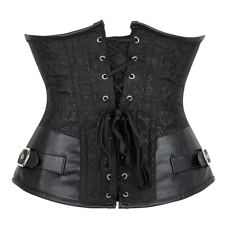 

Steampunk Corset Underbust Vintage Corsets Women Sexy Korse Brown Waist Slimming Bustiers Retro Corselet Tummy Belt