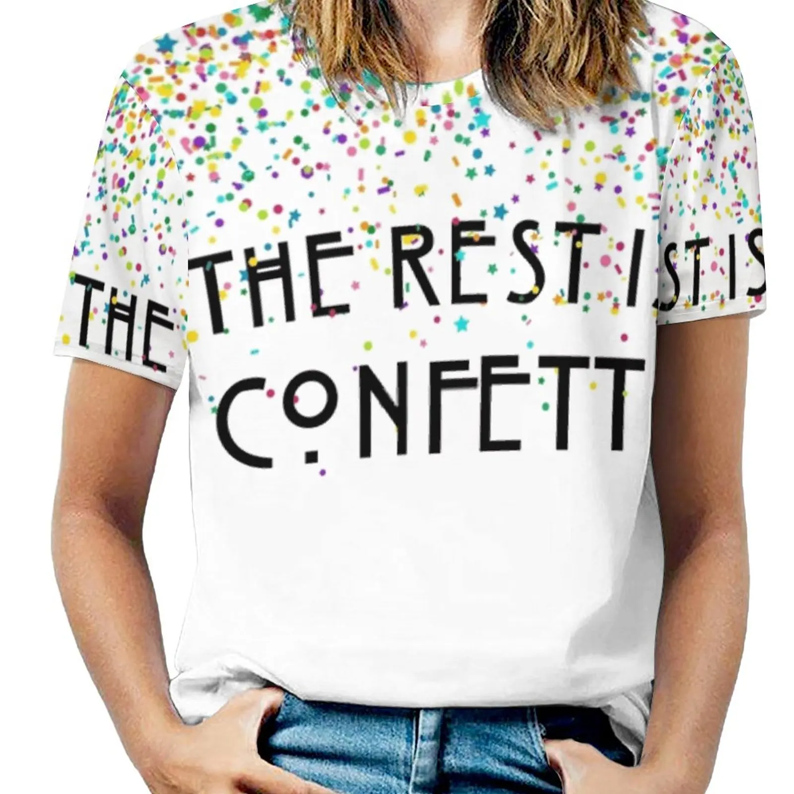 The Rest Is Confetti، The Haunting Of Hill House، قميص شيرلي الجديد بسحاب مكشوف الأكتاف وأكمام قصيرة للنساء