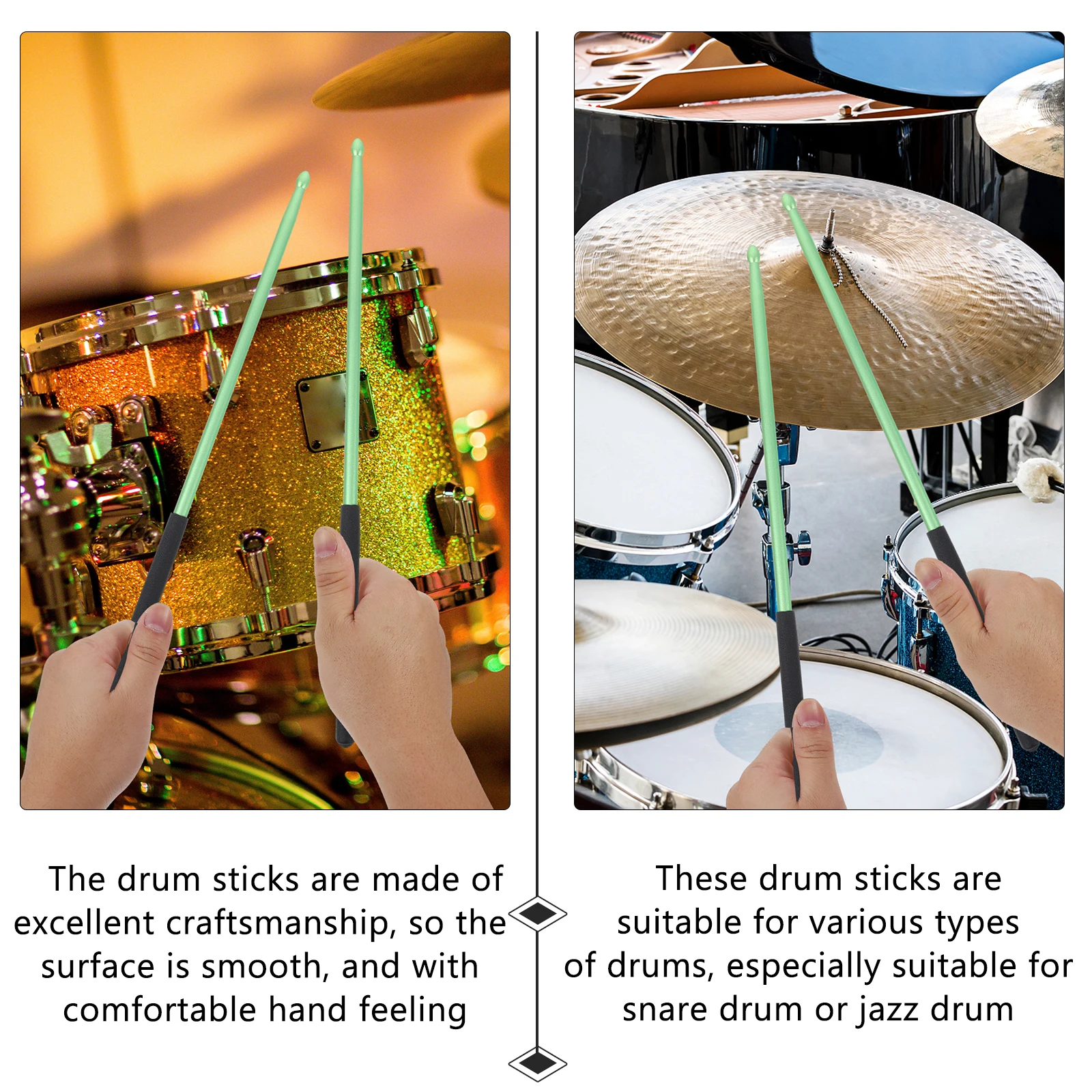 

Aluminum Alloy Drum Sticks Percussion Instrument Smooth Surface Anti Slip H Suitable Snare Drum Stage Performance Practical