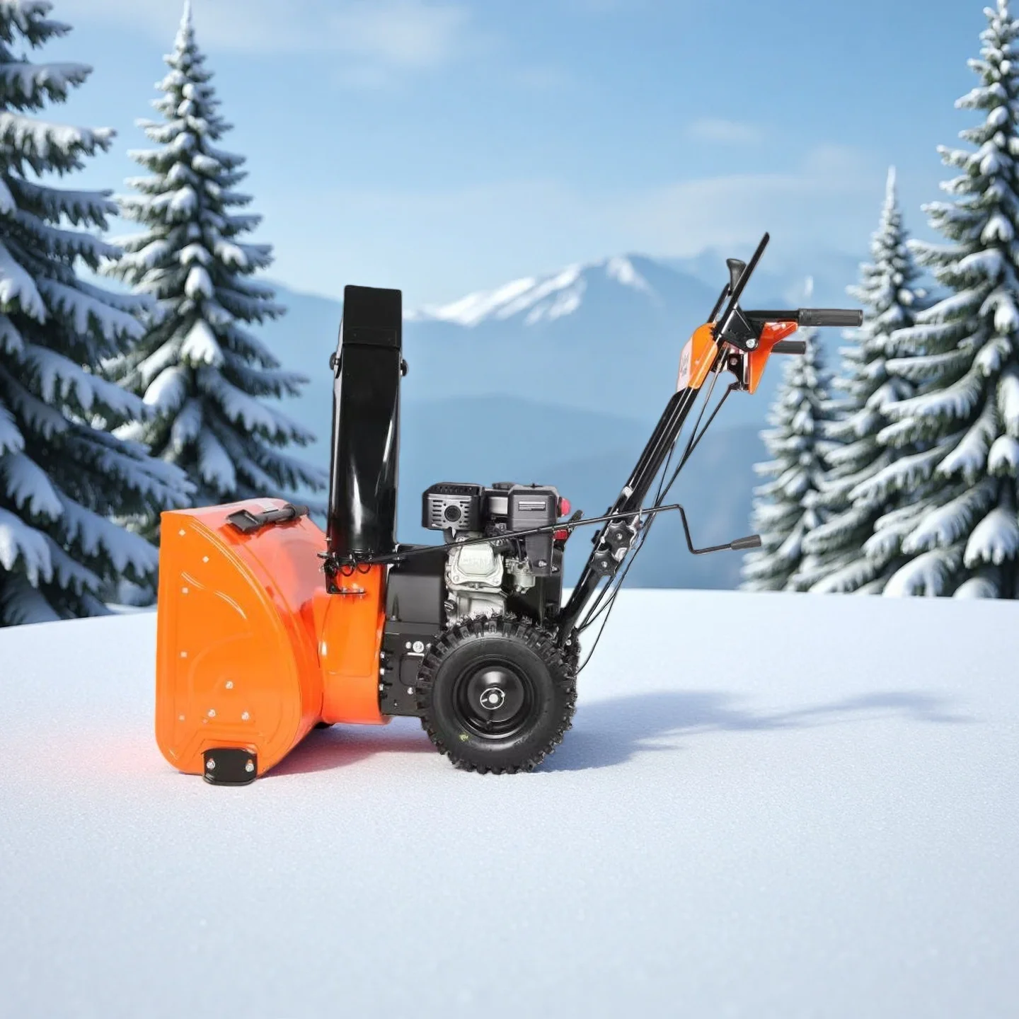 Electric 4-Stroke/2-Stroke Lithium Battery Dual Battery Gear Snow Blower Quick Attach Engine Motor 212cc 11m Throwing Distance