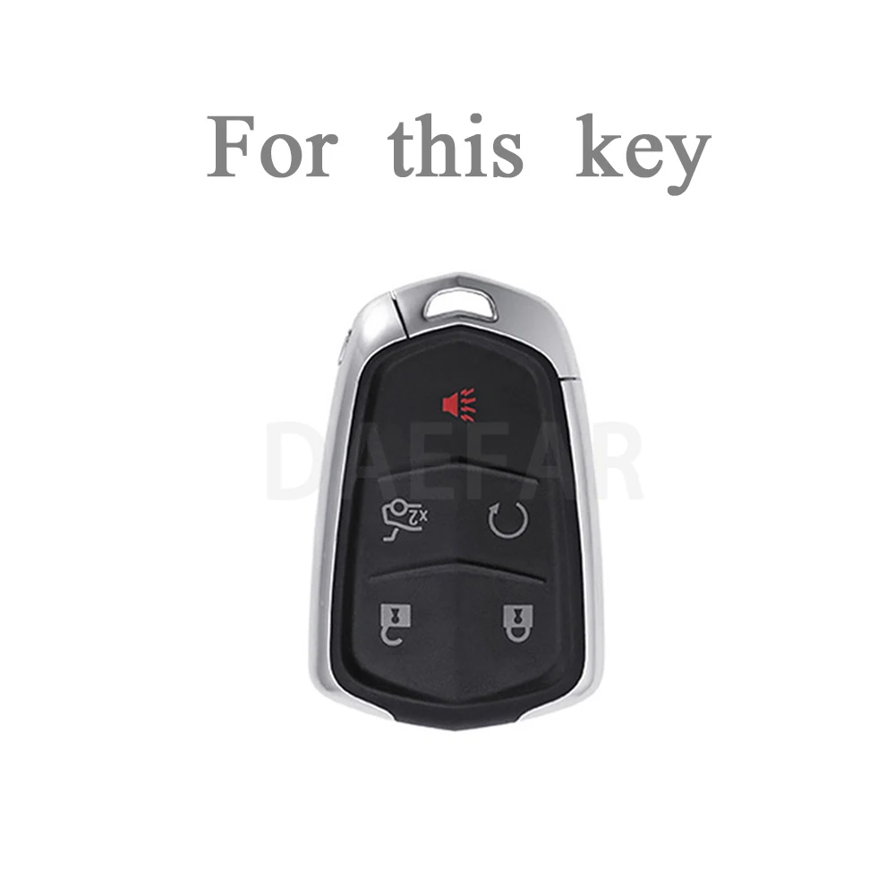 TPU Car Smart Key Cover Case For Cadillac ATS CT6 CTS DTS XT5 Escalade ESV SRX STS XTS ELR 2014 - 2018 Key Fob Bag Keychain