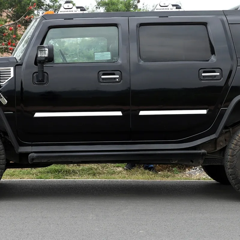 For Hummer H2 2003-2009 Stainless Steel Silver Car Side Door Door Body Cover Trim Car Accessories