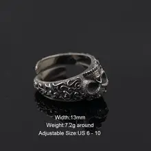 Gothic Punk Skull Ring Silver Resizable #3