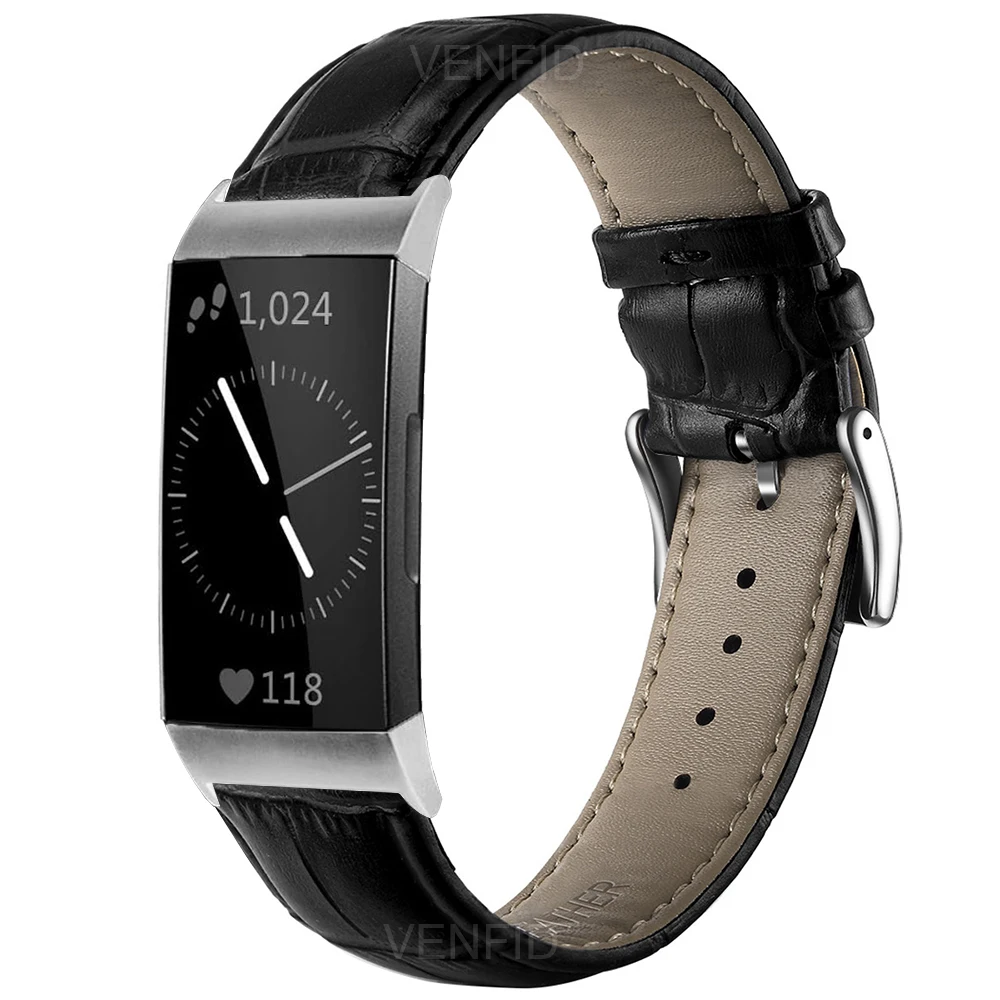 حزام من الجلد الناعم لساعة Fitbit Charge 3 4 للنساء والرجال سوار بحلقة لساعة Fitbit Charge 3 se مشبك حزام