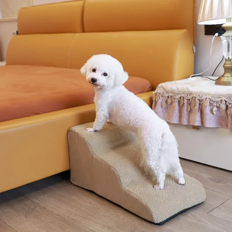 Dogs Stairs Pet 2/3 Steps Stairs for Small Dog Old Dog Ramp Ladder Anti-slip High Bed Removable Dogs Climbing Stair Ramp Stair