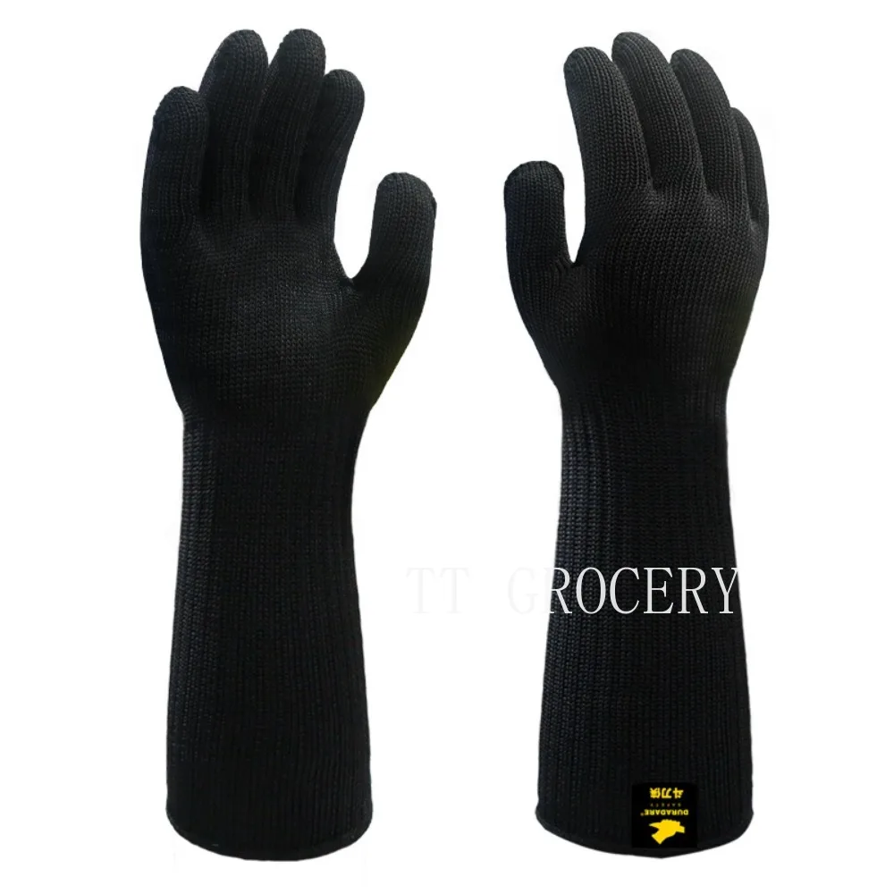 

40cm Long Anti-cut Working Gloves Metal Stainless Steel Wire Cut Resistant Anti-knife Tactical Butcher Protective Gloves