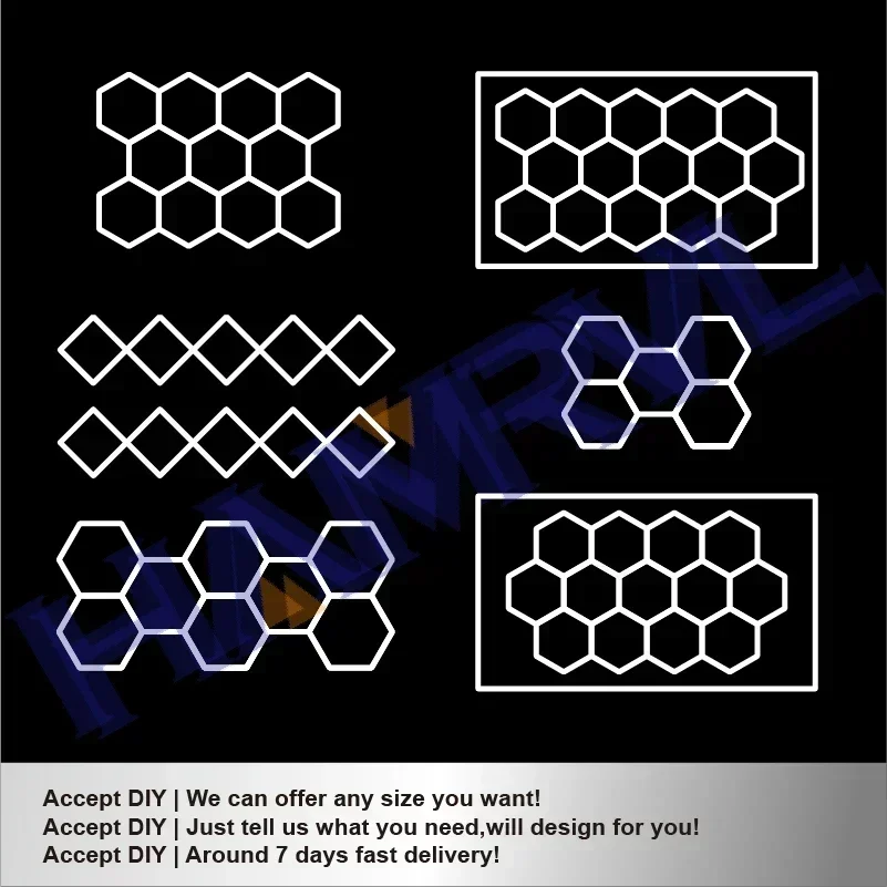 Imagem -04 - Lâmpada Hexagonal para Garagem 110v240v Tubo Led Iluminação de Teto para Reparo de Carroceria de Carro Oficina