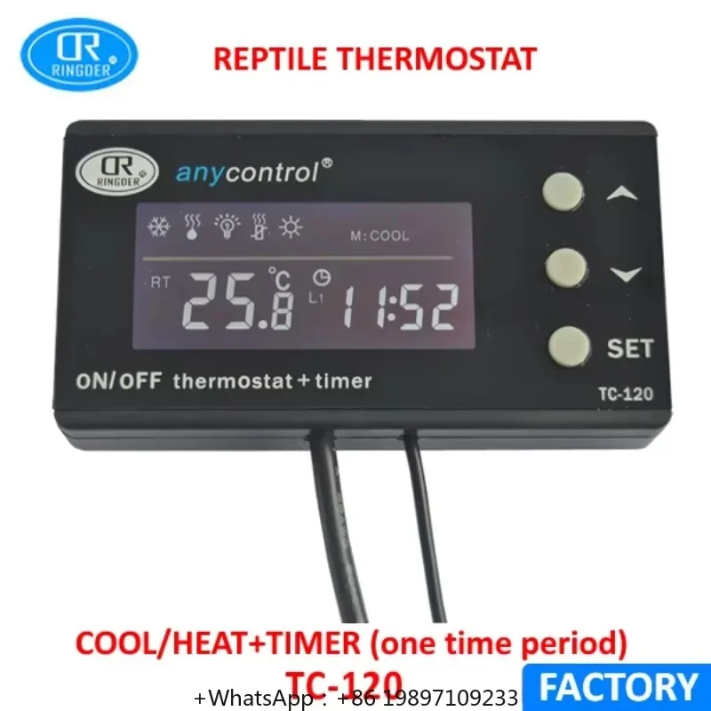 

HOT SALE TC-120 Reptile Temperature Thermostat With Timer