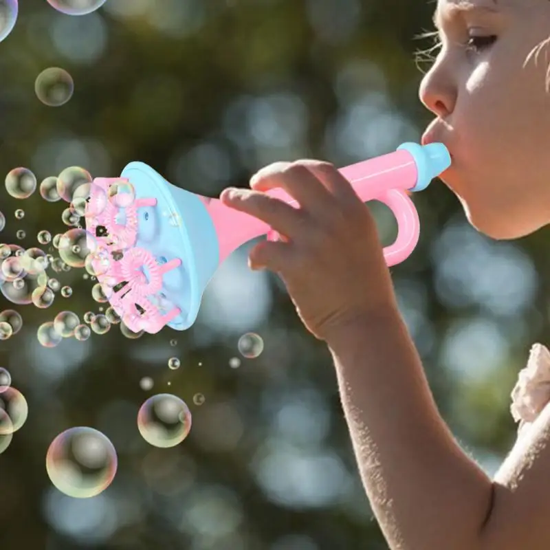 Bubble Blower Wand Kids Bubble Wand Maker Toy With Solution Fun Summer Bubble Blower Toys Trumpet Bubble Blower For Children