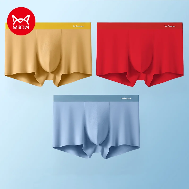 Miiow 3pcs 80 count modale Mischung Natur Seide Männer Unterwäsche Boxershorts nahtlos geschnittene Boxershorts Männer Unterhosen mrcs2282 Boxer