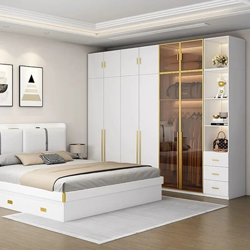 

Open Nordic Wardrobe Minimalist Modern Display Wooden Cupboard Closet Storage Organizer Clothes Vestidores Trendy Furniture