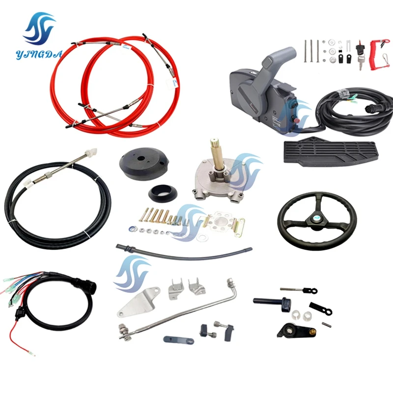 

Steering gear+steering wheel+throttle cable (8-17FT)+remote Control box Kit for Yamaha Outboard Motor 2T 30HP boat accessories