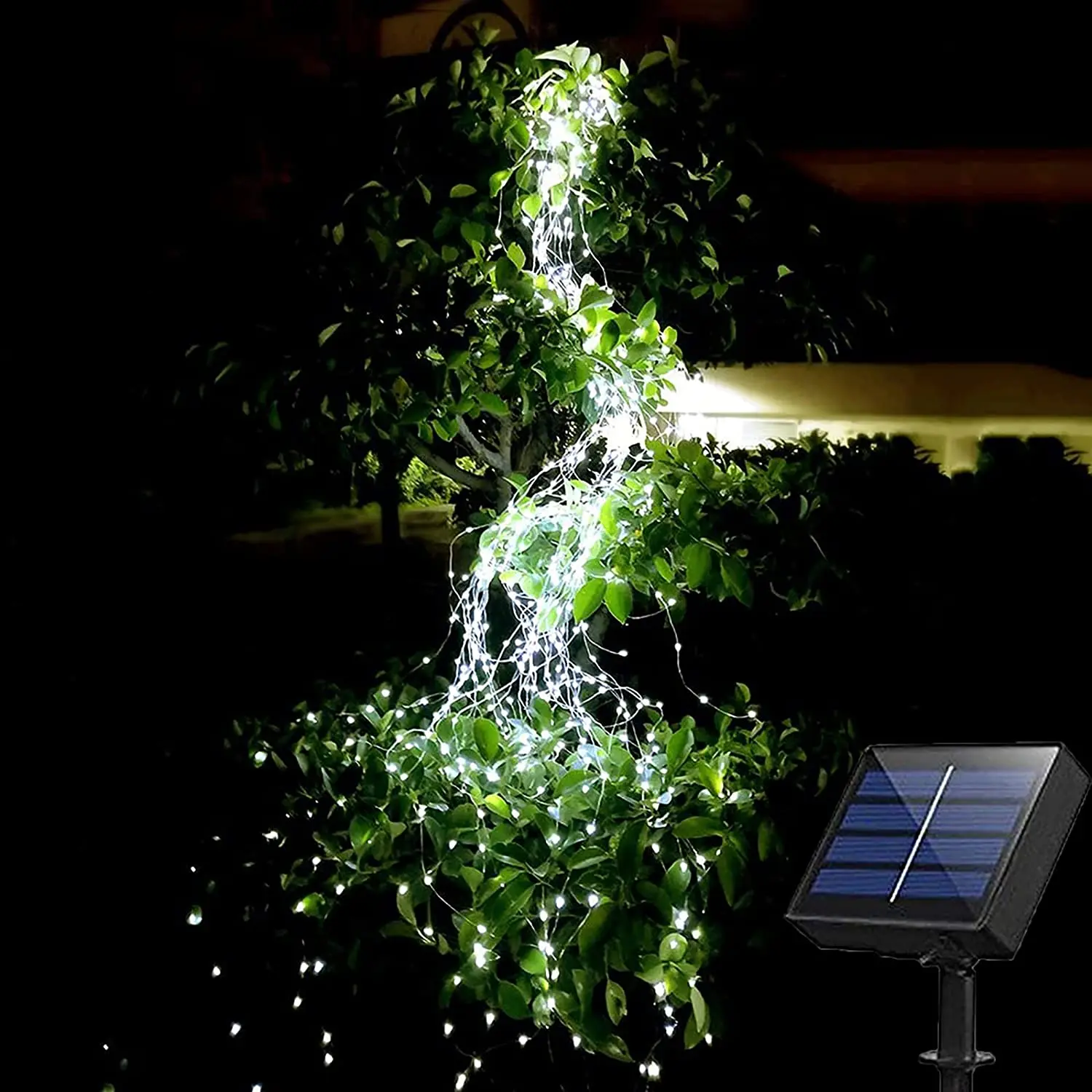 

Solar Waterfall Fairy Bunch Lights,Solar Fairy String Lights Outside,Watering Can String Light Firefly Tree Garden Decor Light