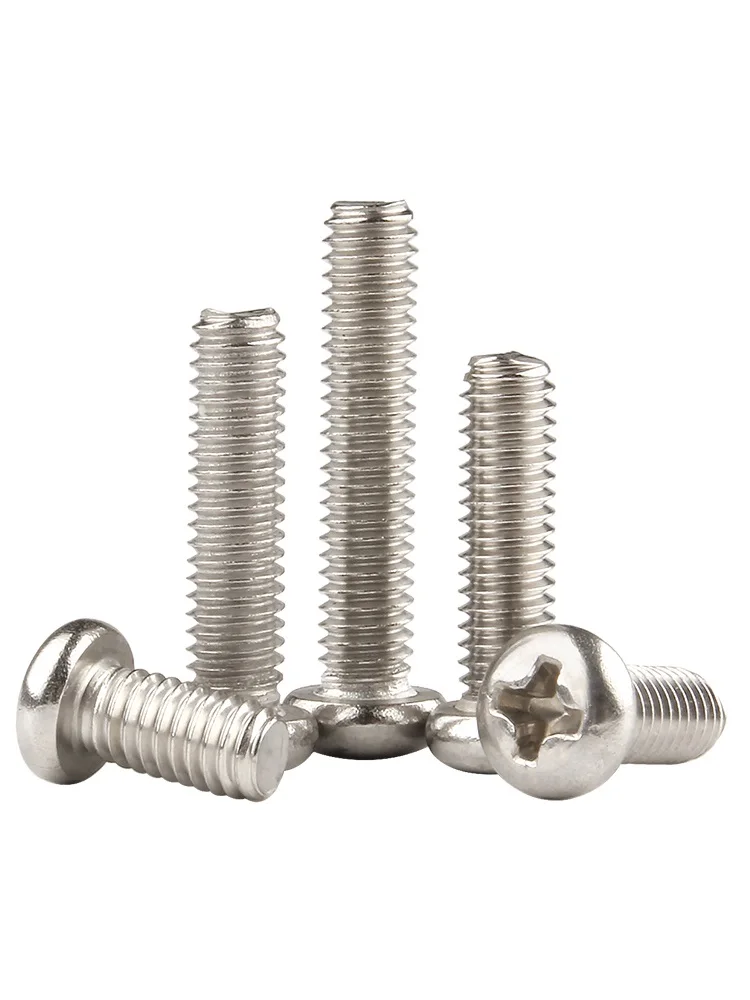 M1 m1.2 m1.4 m1.6 m1.7 m2 m2.5 m3 m3.5 m4 m5 niquelado cruz recesso redondo pan cabeça pm parafuso phillips